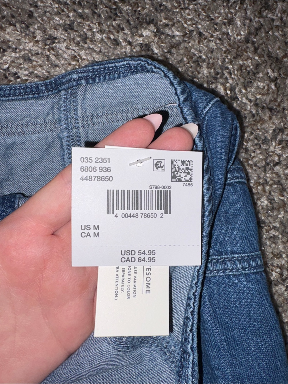 American Eagle Outfitters Denim Halter Lace-Up Crop Top - Blue - Picture 2 of 6